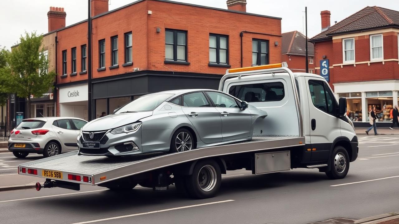 Urban vehicle recovery scene